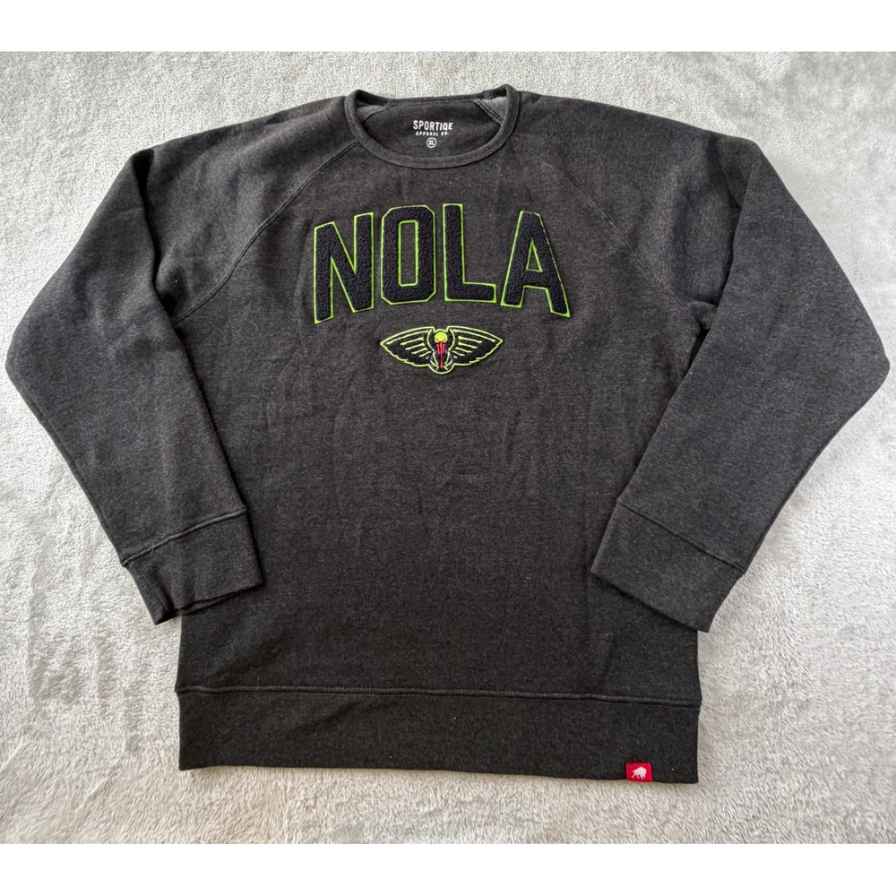 Sportiqe New Orleans Pelicans NOLA Sweatshirt Mens XL Gray NBA Pullover